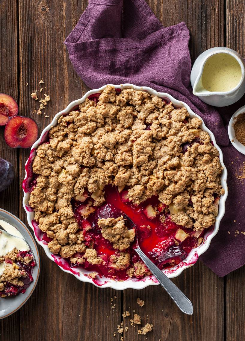 Apfel-Pflaumen-Crumble mit dem Monsieur Cuisine