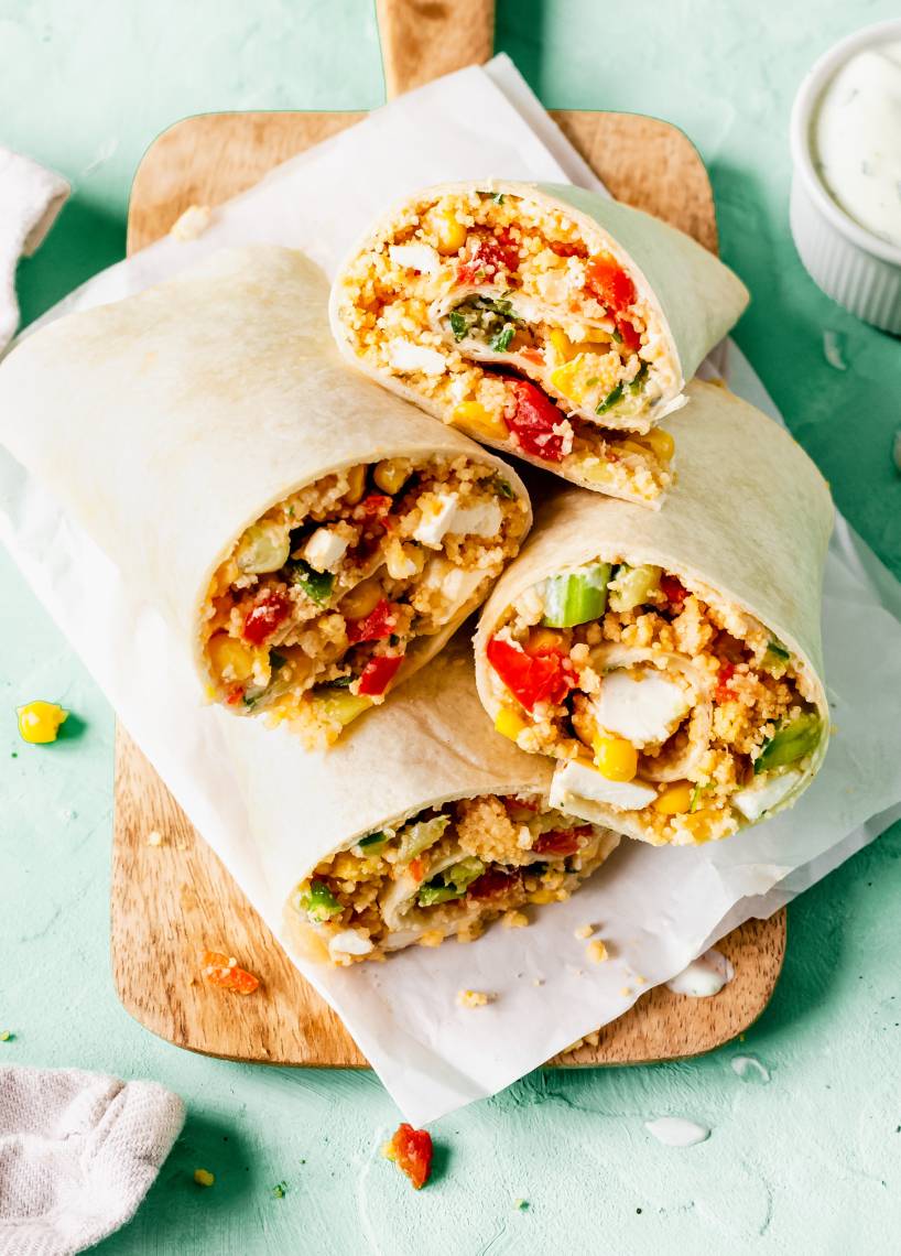 Couscous-Wraps mit Gemüse und Feta mit dem Monsieur Cuisine | ZauberMix