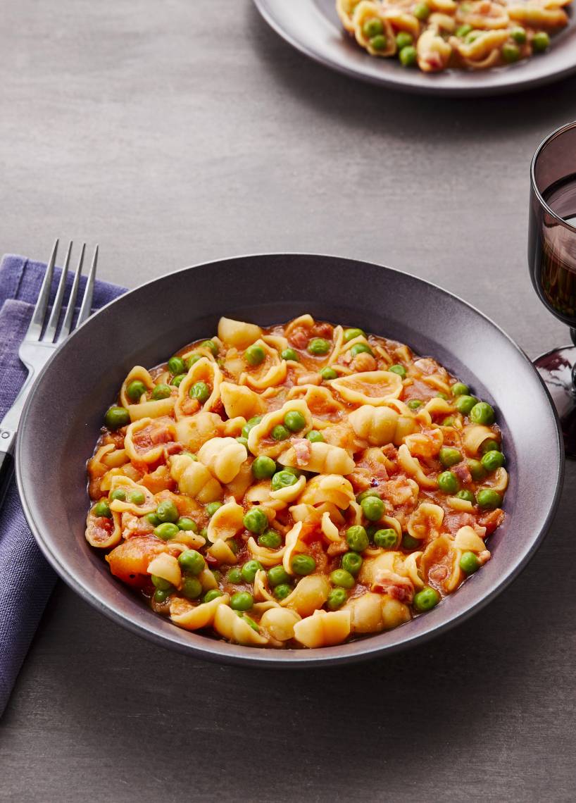 Erbsen-Speck-Pasta