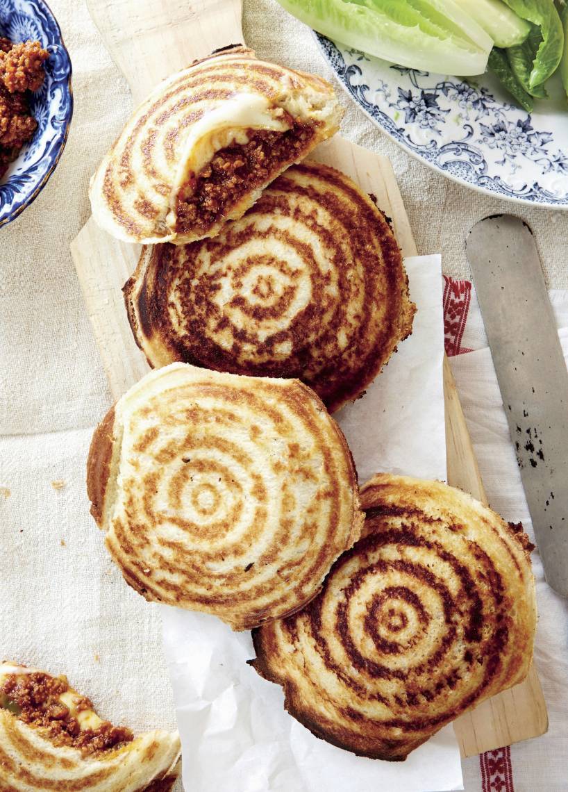Hackfleisch-Käse-Jaffles