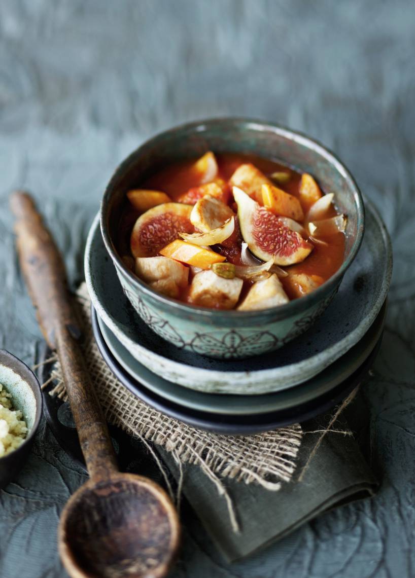 Hähnchensuppe mit Feigen und Couscous