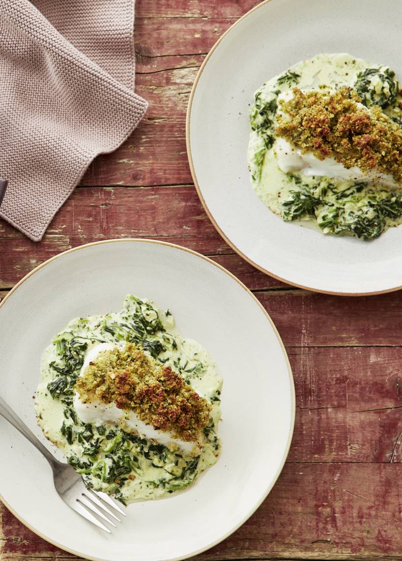 Kabeljau mit Rahmspinat