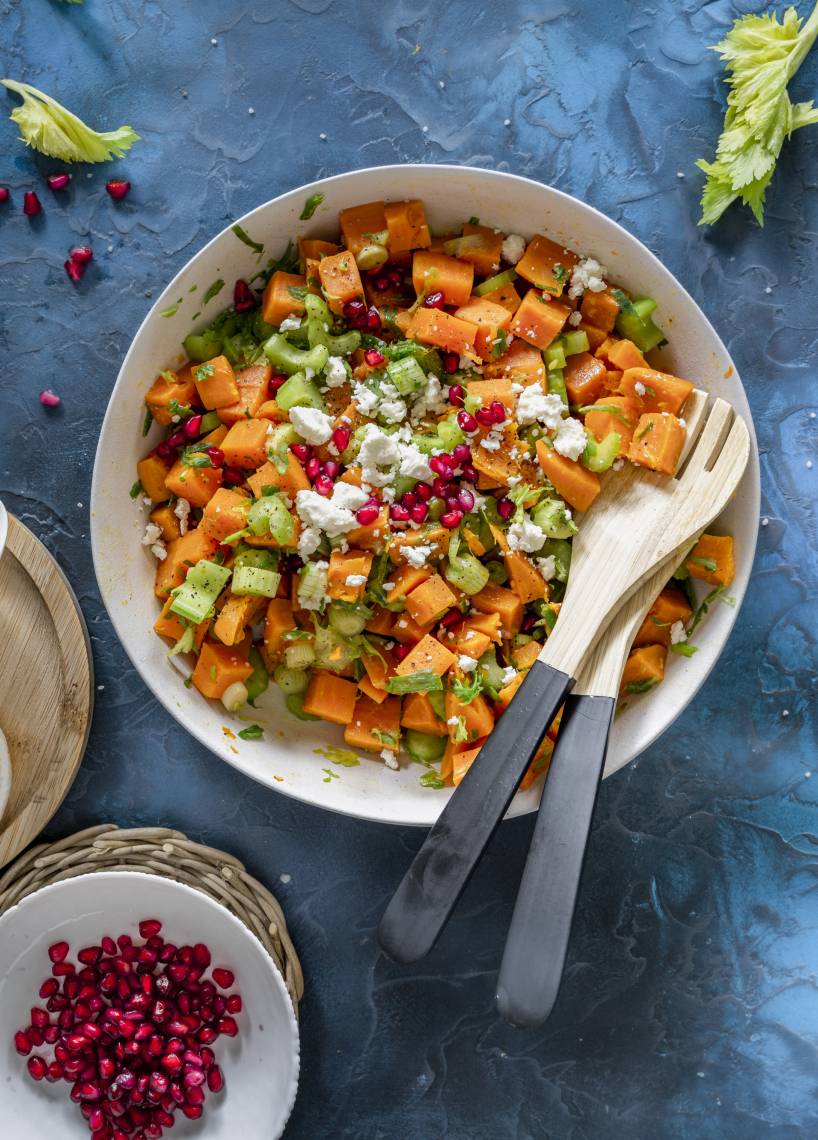 Lauwarmer Süßkartoffelsalat im Monsieur Cuisine | ZauberMix Lauwarmer Süßkartoffelsalat im Monsieur Cuisine | ZauberMix