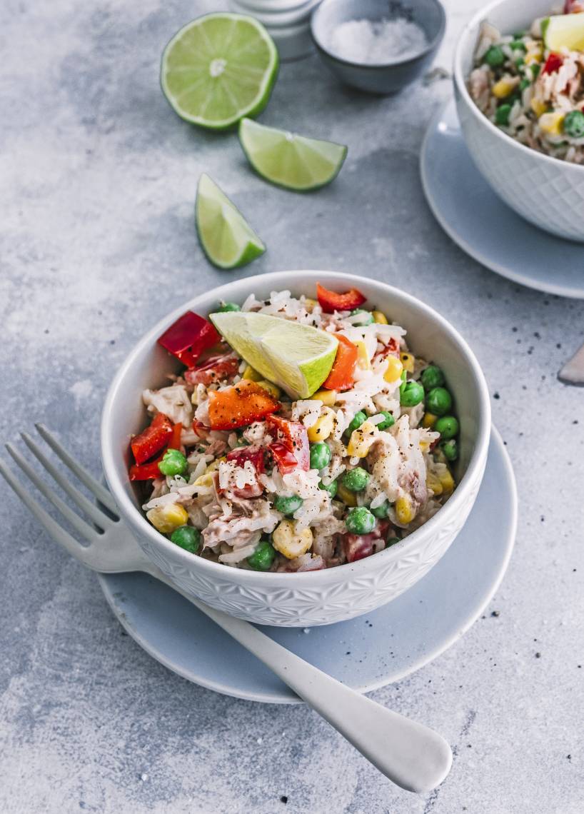 Reissalat mit Thunfisch und Mayo im Monsieur Cuisine | ZauberMix Reissalat mit Thunfisch und Mayo im Monsieur Cuisine | ZauberMix