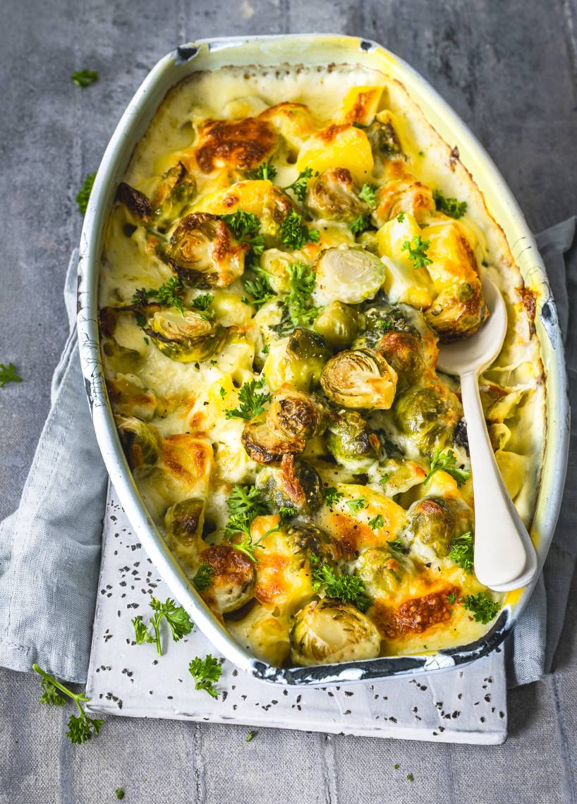 Rosenkohlauflauf mit Kartoffeln
