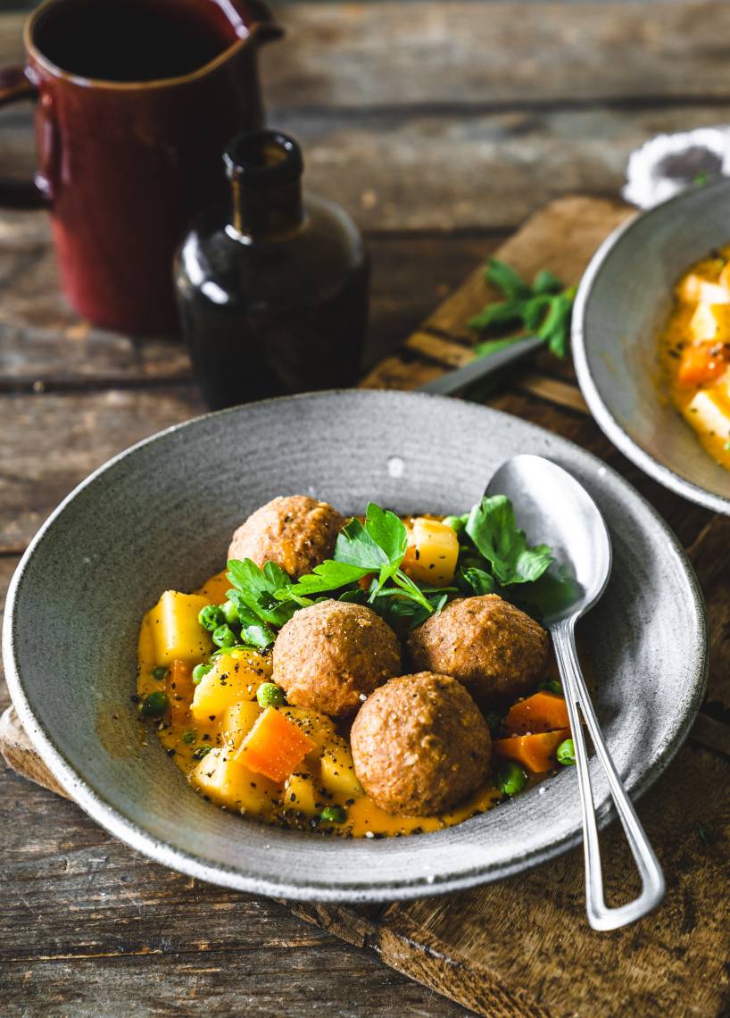 Wikingertopf mit Veggie-Bällchen
