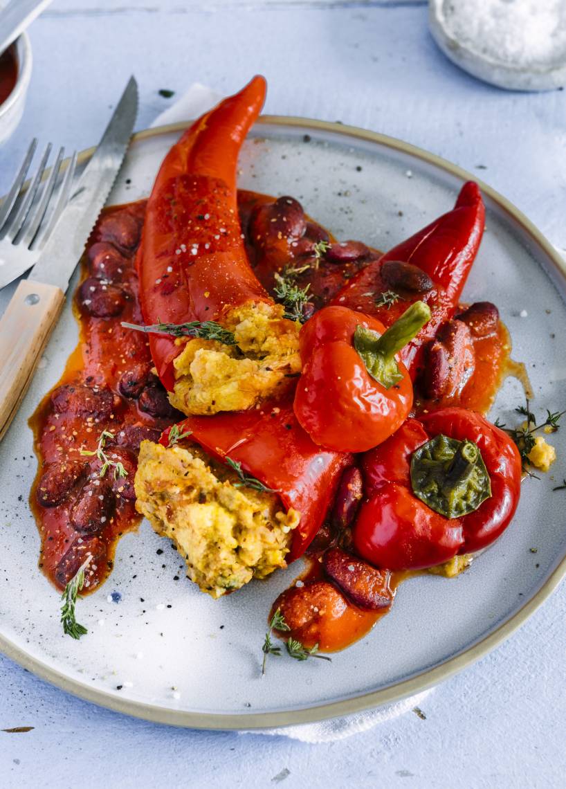 Gefüllte Spitzpaprika mit Polenta aus dem Monsieur Cuisine | ZauberMix Gefüllte Spitzpaprika mit Polenta aus dem Monsieur Cuisine | ZauberMix