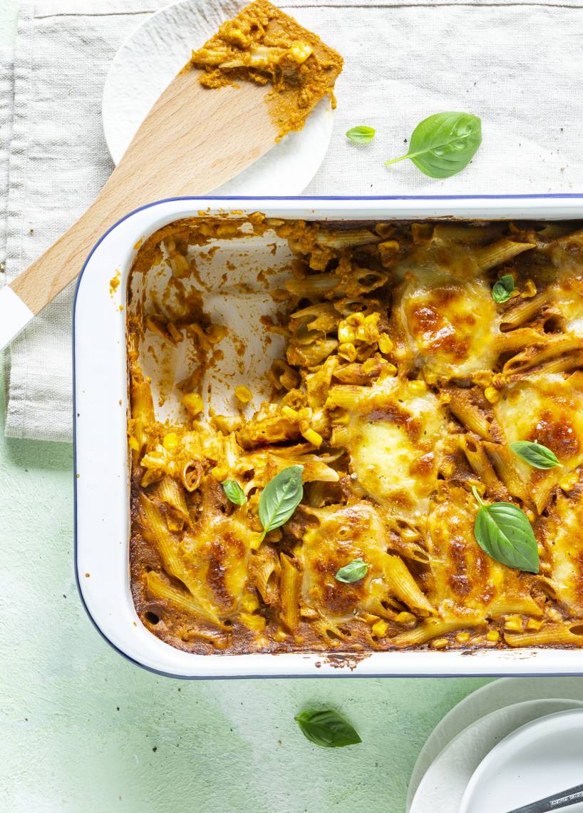Nudelauflauf mit Mogelgemüse