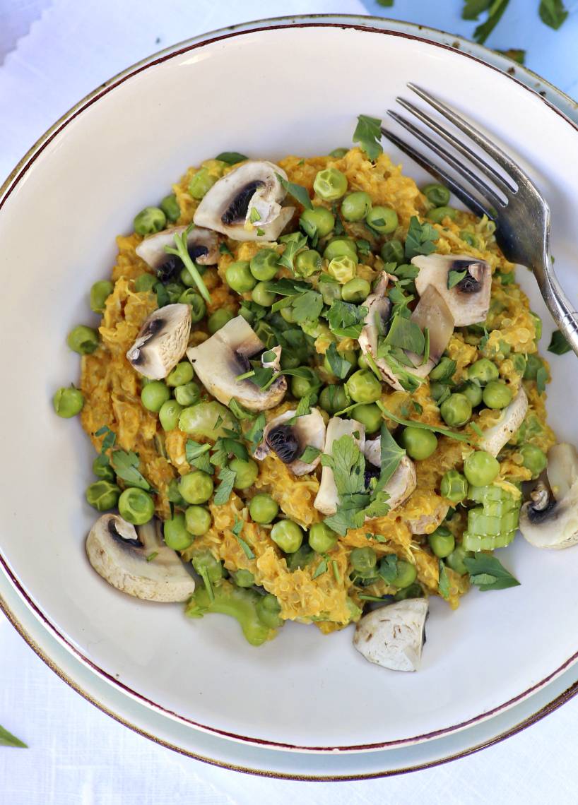 Quinoatopf mit Pute und Pilzen