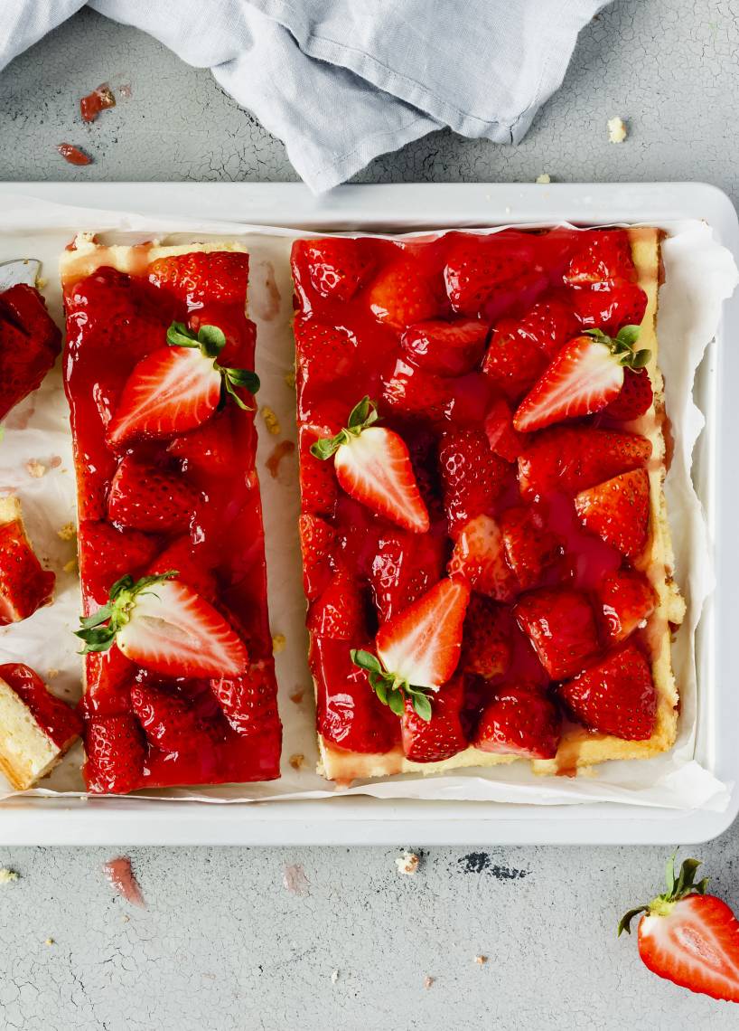 Schneller Erdbeerkuchen vom Blech