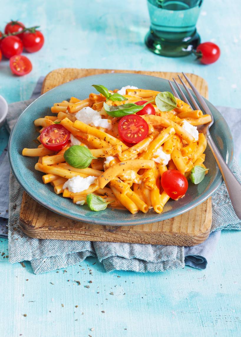Makkaroni „Tomate-Mozzarella“