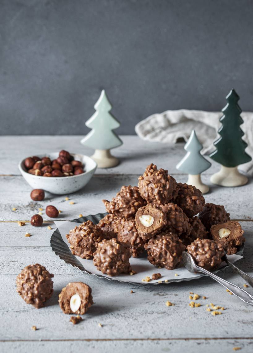 Schoko-Haselnuss-Pralinen (Rocher-Pralinen)