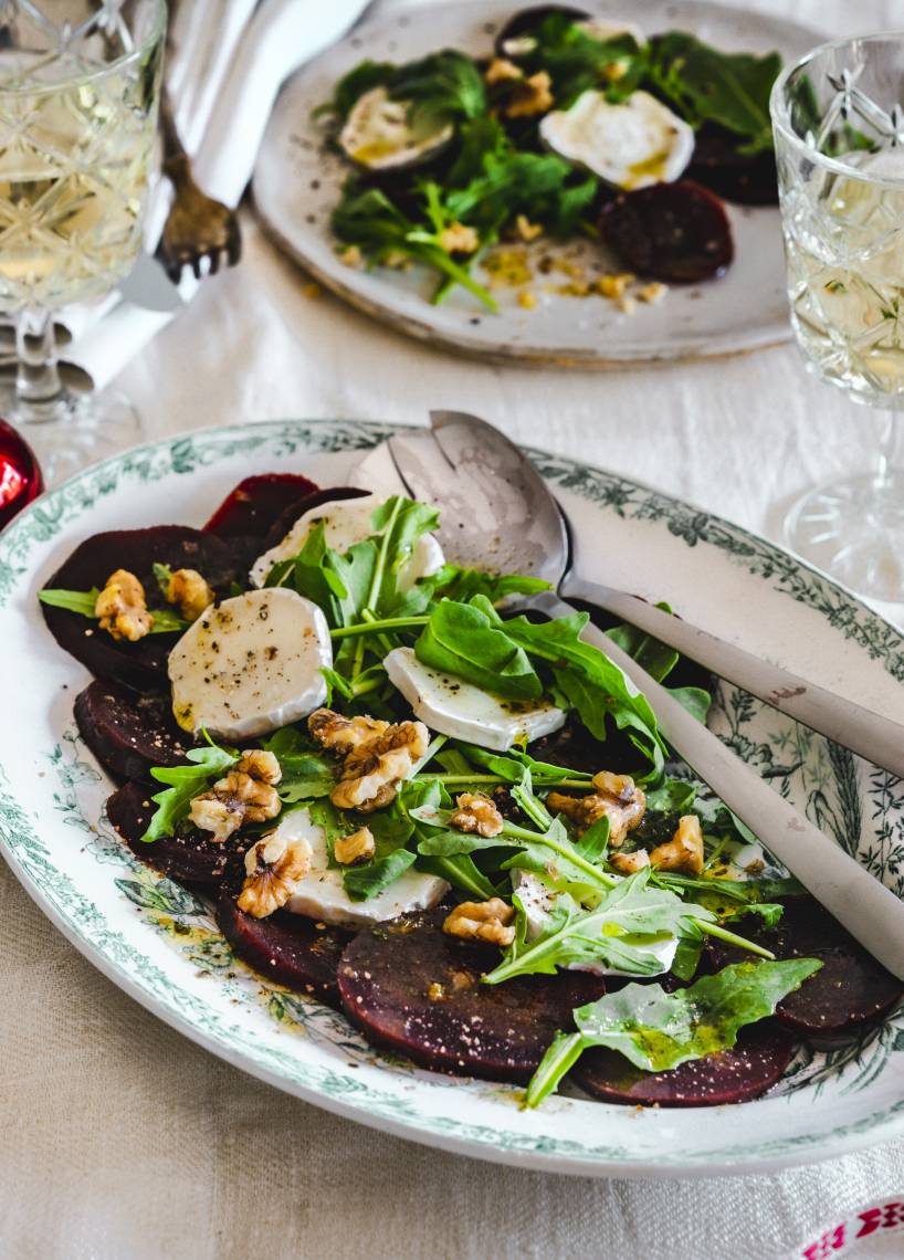 Rote-Bete-Carpaccio mit Ziegenkäse