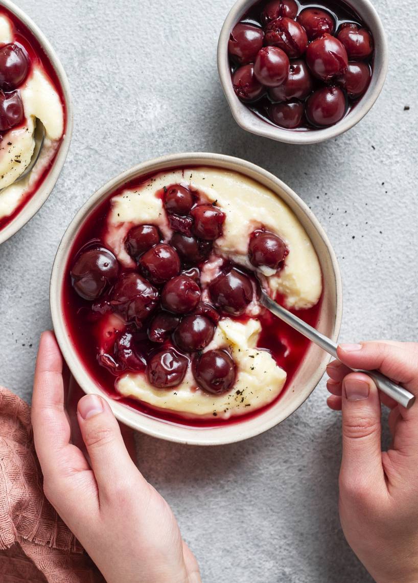 Grießpudding mit Kirschen im Monsieur Cuisine | ZauberMix