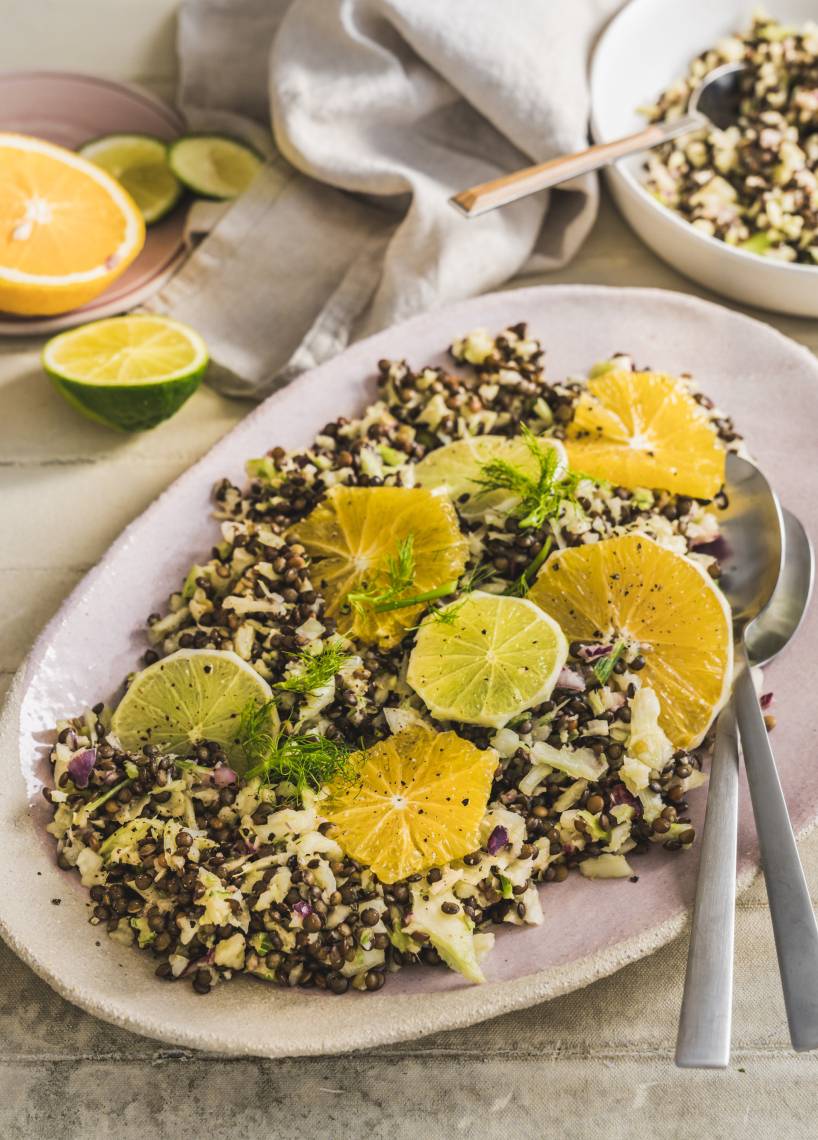 Linsensalat mit Zitrusfrüchten im Monsieur Cuisine | ZauberMix