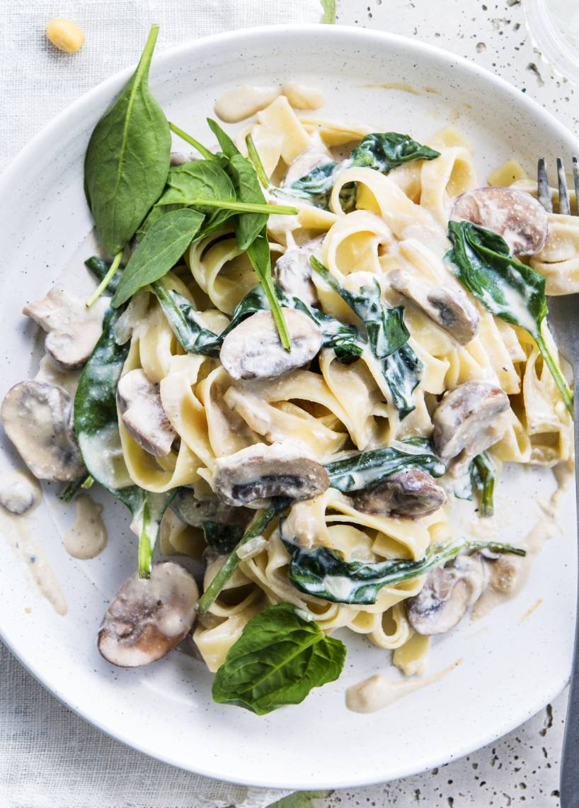 Pilz-Spinat-Tagliatelle