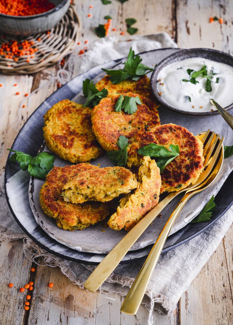 Rote-Linsen-Bratlinge