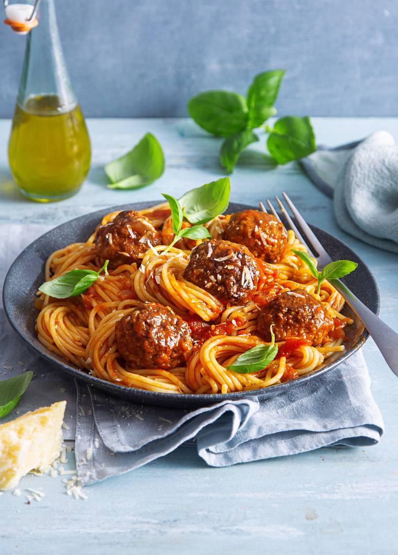 Spaghetti mit Fleischbällchen