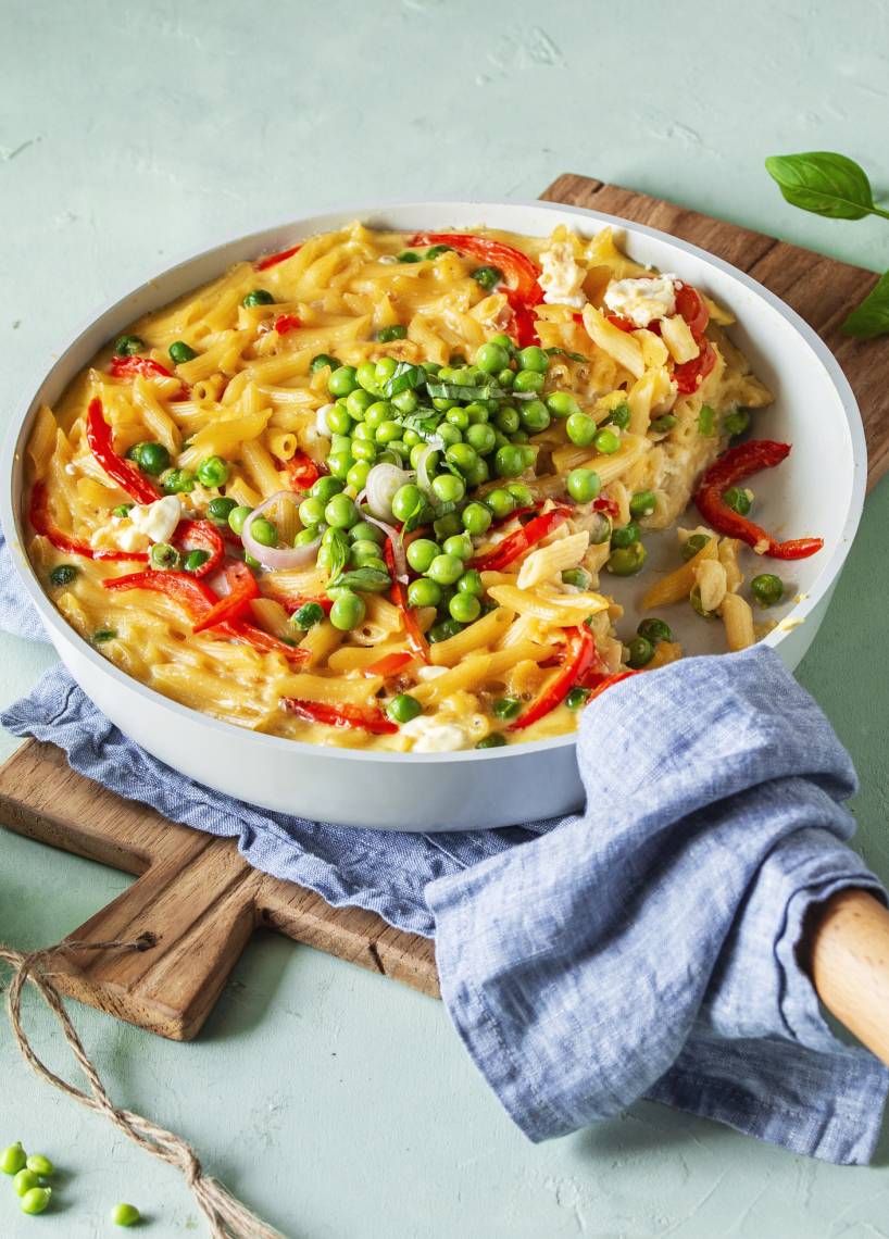 Penne-Frittata mit Erbsensalat aus dem Monsieur Cuisine | ZauberMix Penne-Frittata mit Erbsensalat aus dem Monsieur Cuisine | ZauberMix