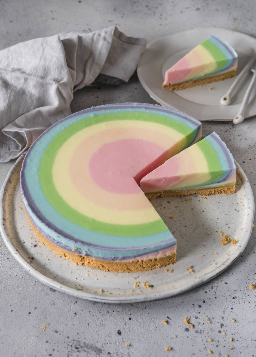 Rainbow-Cheesecake ohne Backen mit dem Monsieur Cuisine | ZauberMix