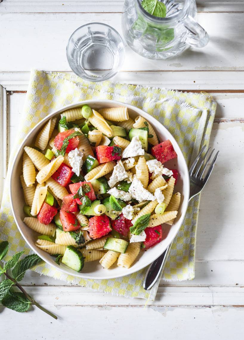 Nudelsalat mit Wassermelone