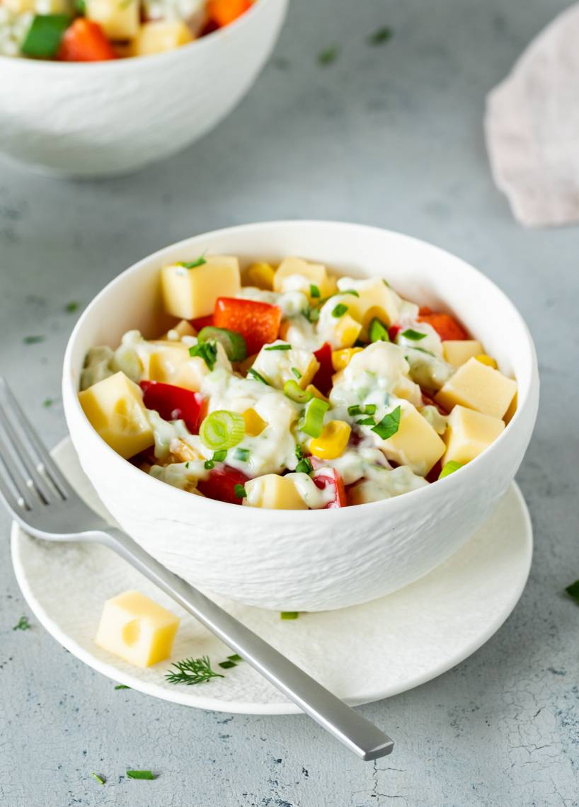 Schneller Käsesalat mit dem Monsieur Cuisine | ZauberMix Schneller Käsesalat mit dem Monsieur Cuisine | ZauberMix