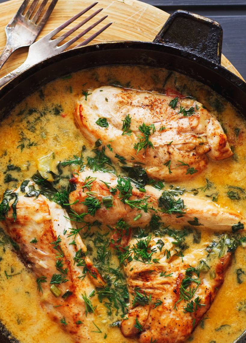 Zwiebel-Sahne-Hähnchen im Monsieur Cuisine | ZauberMix Zwiebel-Sahne-Hähnchen im Monsieur Cuisine | ZauberMix