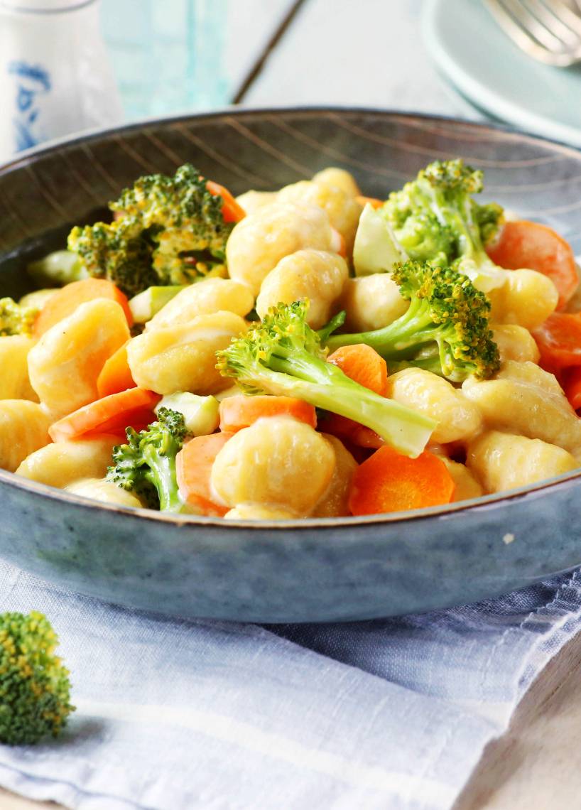 Gemüse-Gnocchi in Gorgonzolasoße