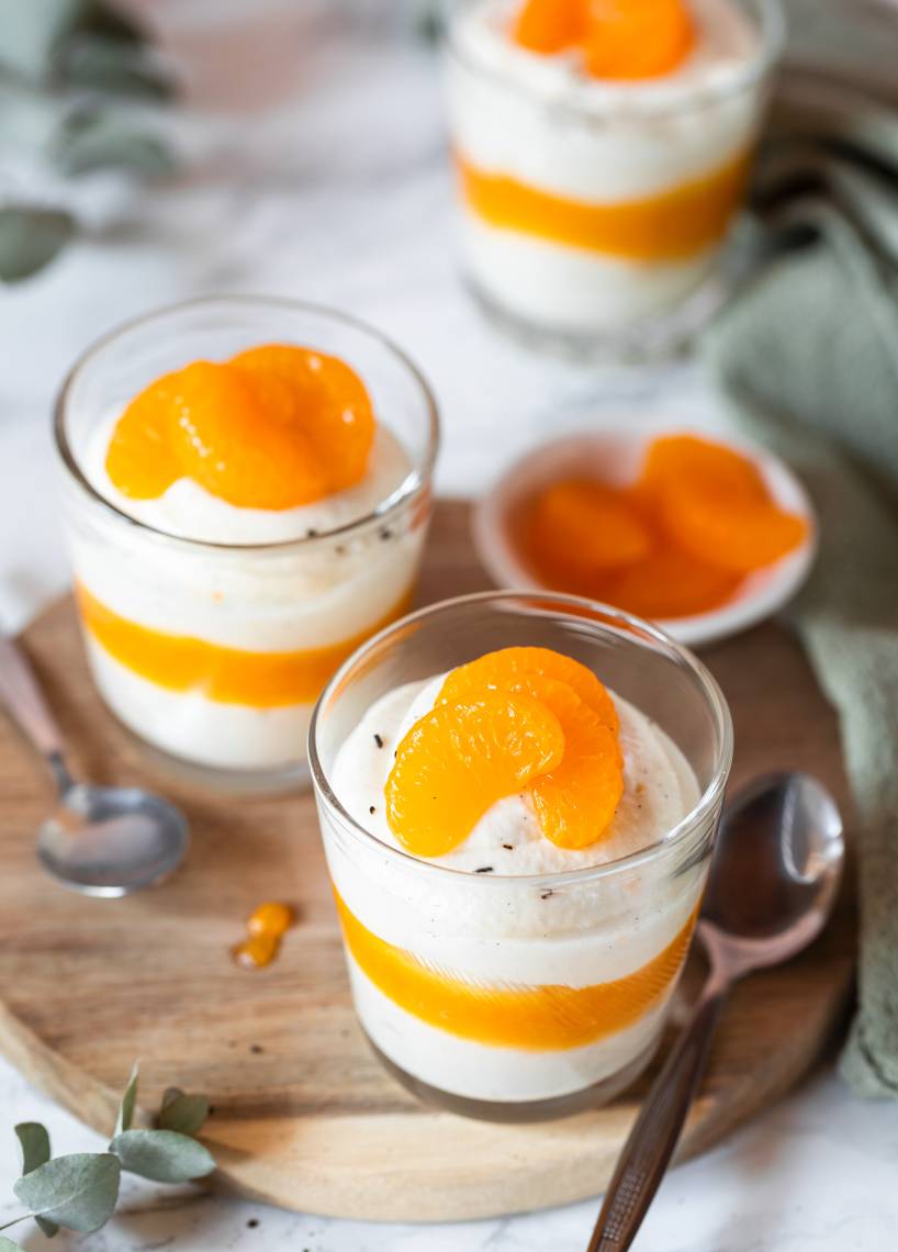 Mandarinen-Quark mit Sahne