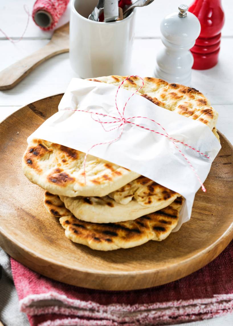 Naan-Brot aus Joghurt-Hefeteig