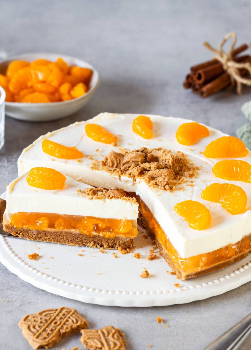 No-Bake-Spekulatiustorte ohne Gelatine