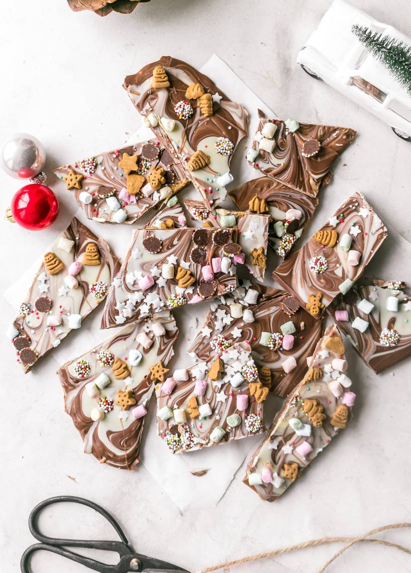 Weihnachtliche Bruchschokolade