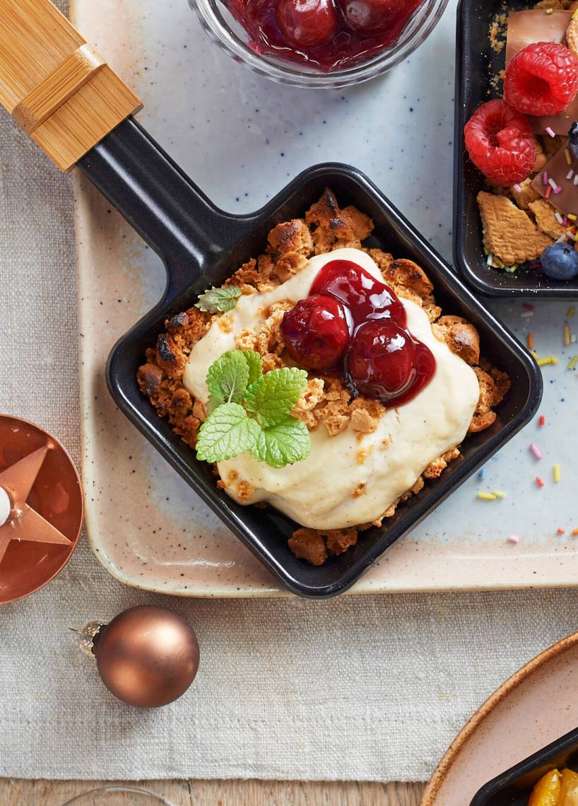 Cheesecake-Pfännchen mit Kirschkompott