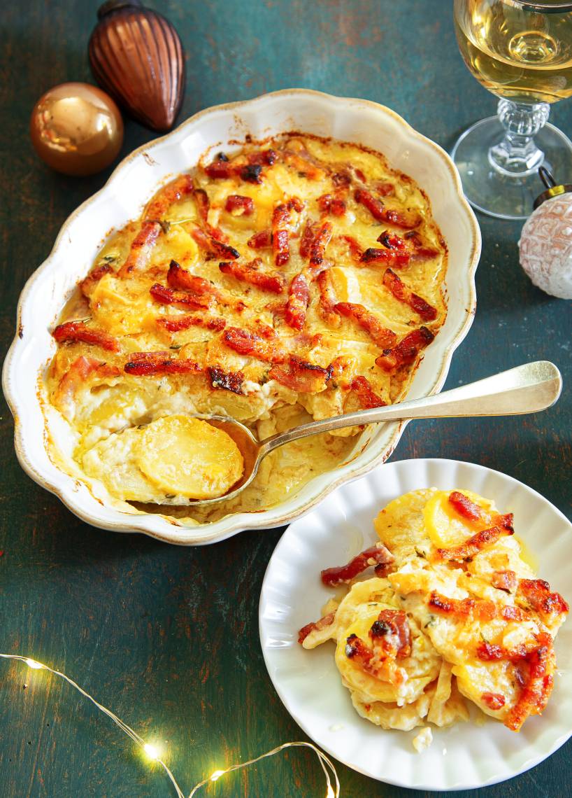 Kartoffel-Brie-Gratin mit Bacon