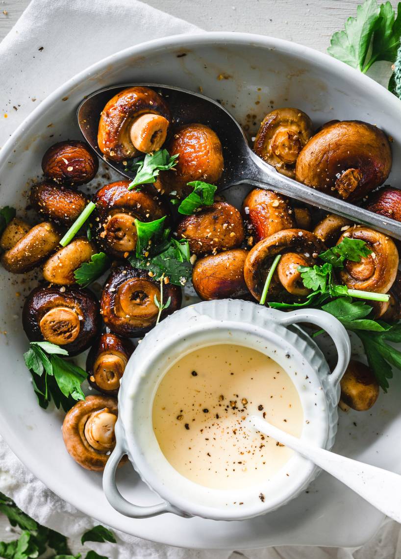 Champignons in Knoblauchsoße