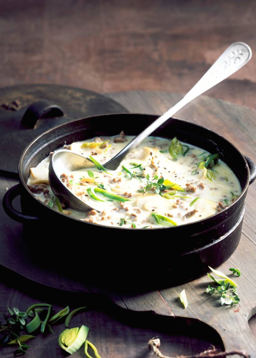 Käsesuppe mit Lauch