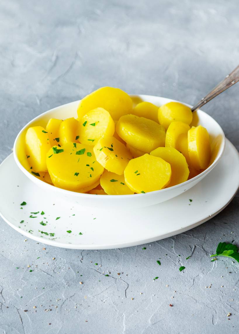 Kartoffelscheiben garen