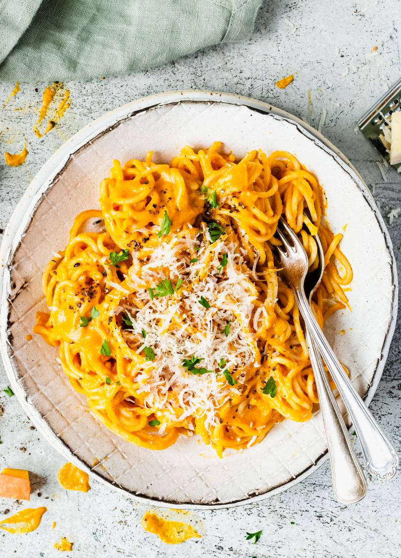 Spaghetti mit Kürbissoße