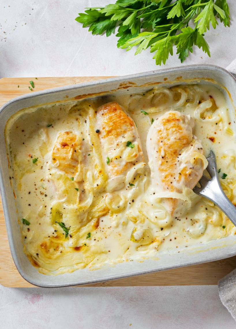 Zwiebel-Sahne-Hähnchen