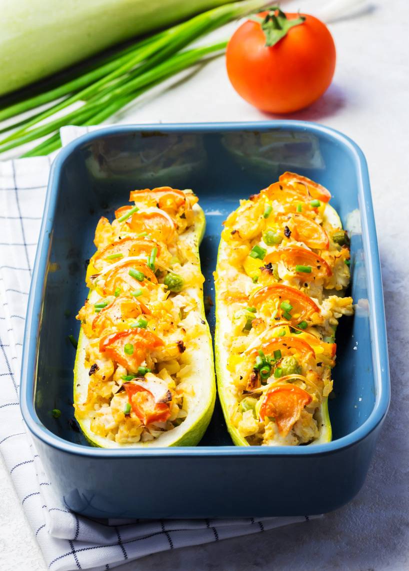 Gefüllte Zucchini-Schiffchen