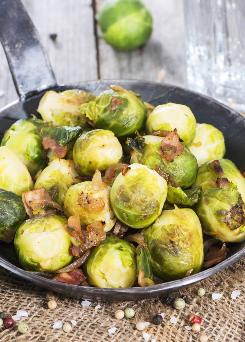 Gebratener Rosenkohl mit Speck