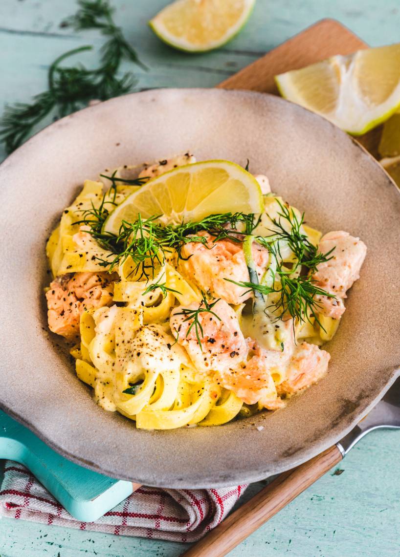 Tagliatelle mit Ricotta-Lachs-Soße