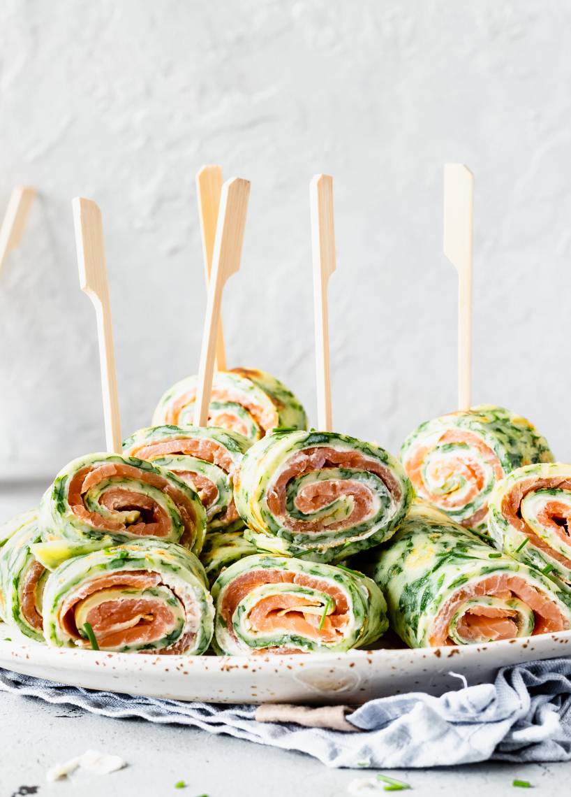 Frischkäse-Lachs-Röllchen