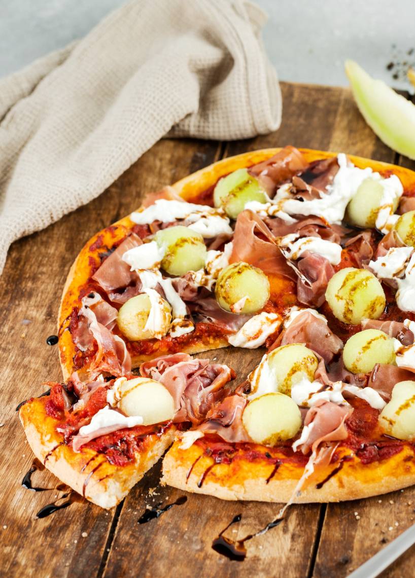 Melonen-Parma-Pizza