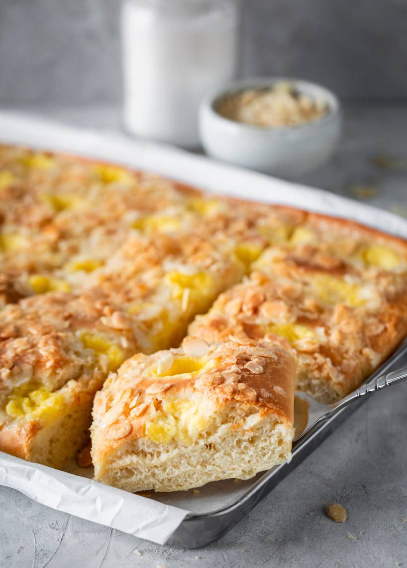 Butterkuchen mit Pudding