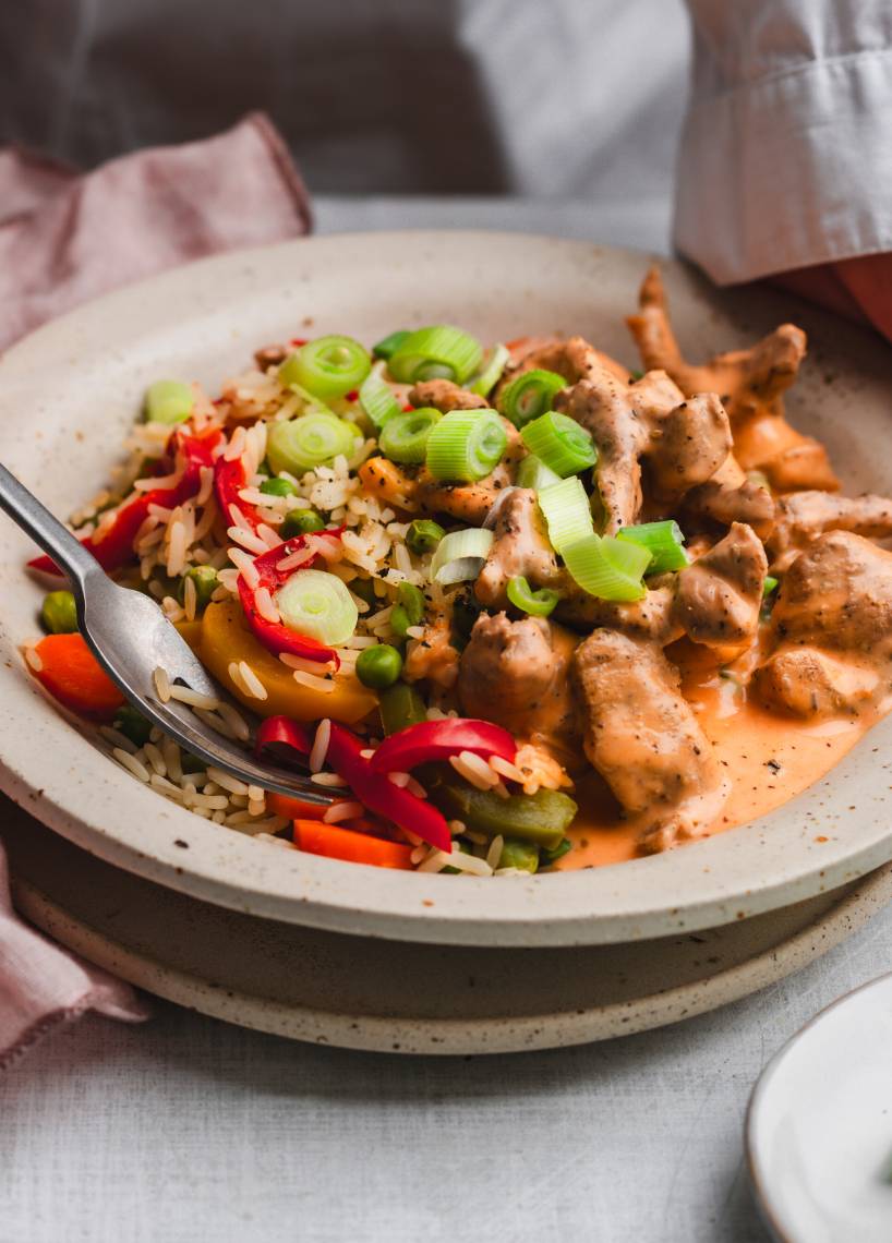 Gyros mit 3-Paprika-Reis