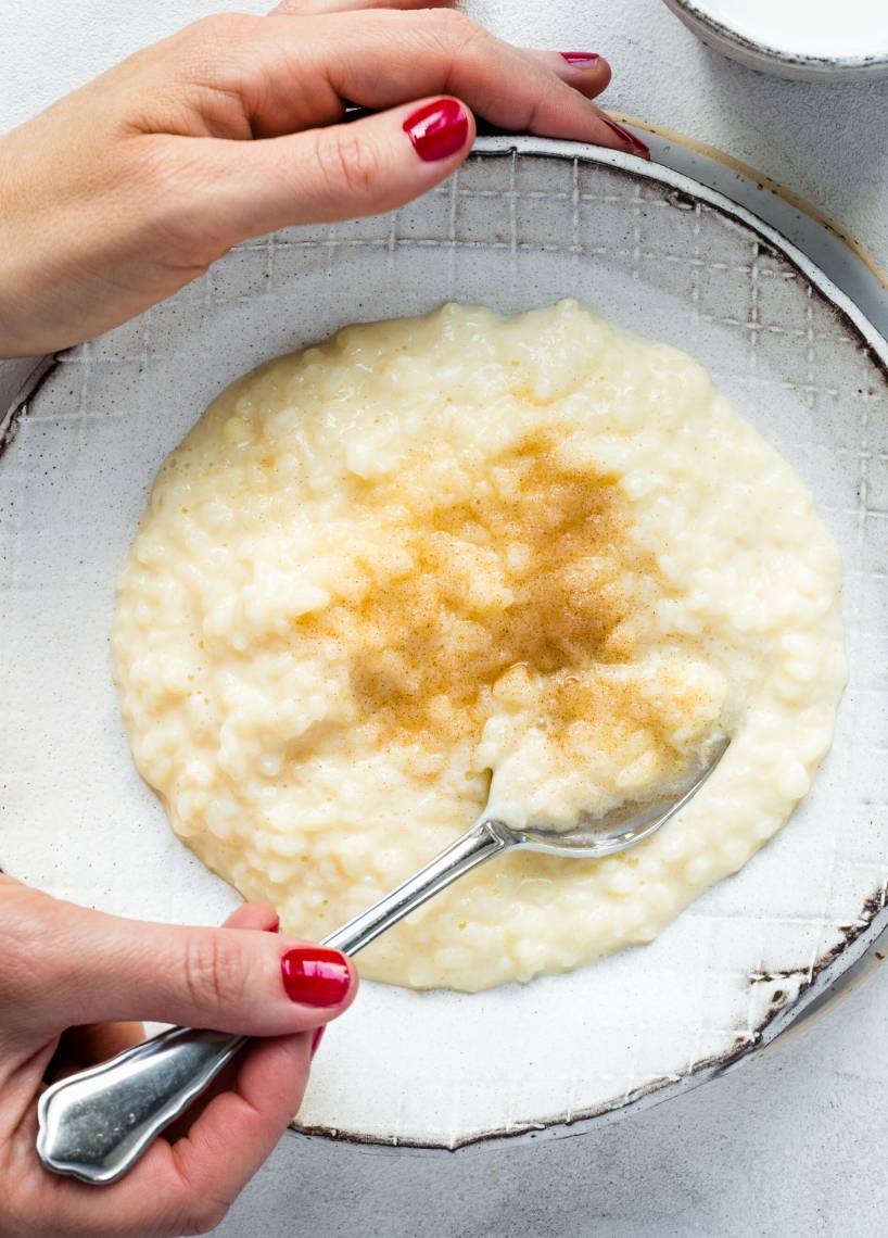 Milchreis mit Vanillepudding