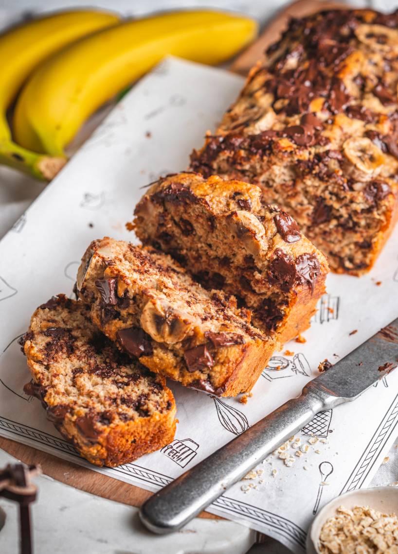 Oatmeal-Banana-Bread mit Schoko-Chunks