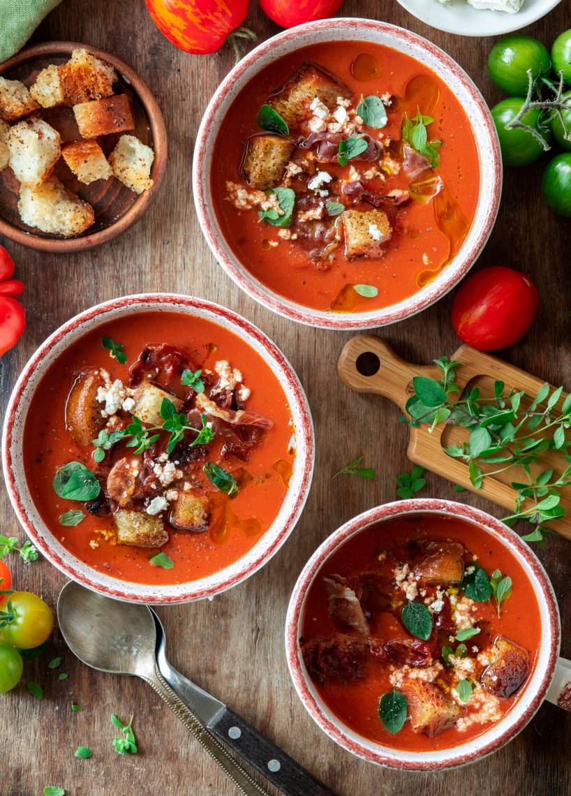 Schnelle Tomatensuppe Greek-Style