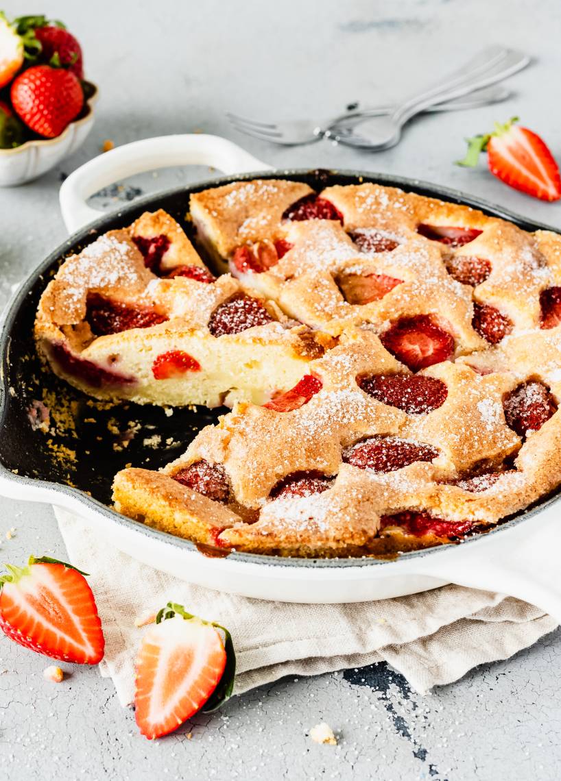 Erdbeerkuchen aus der Pfanne